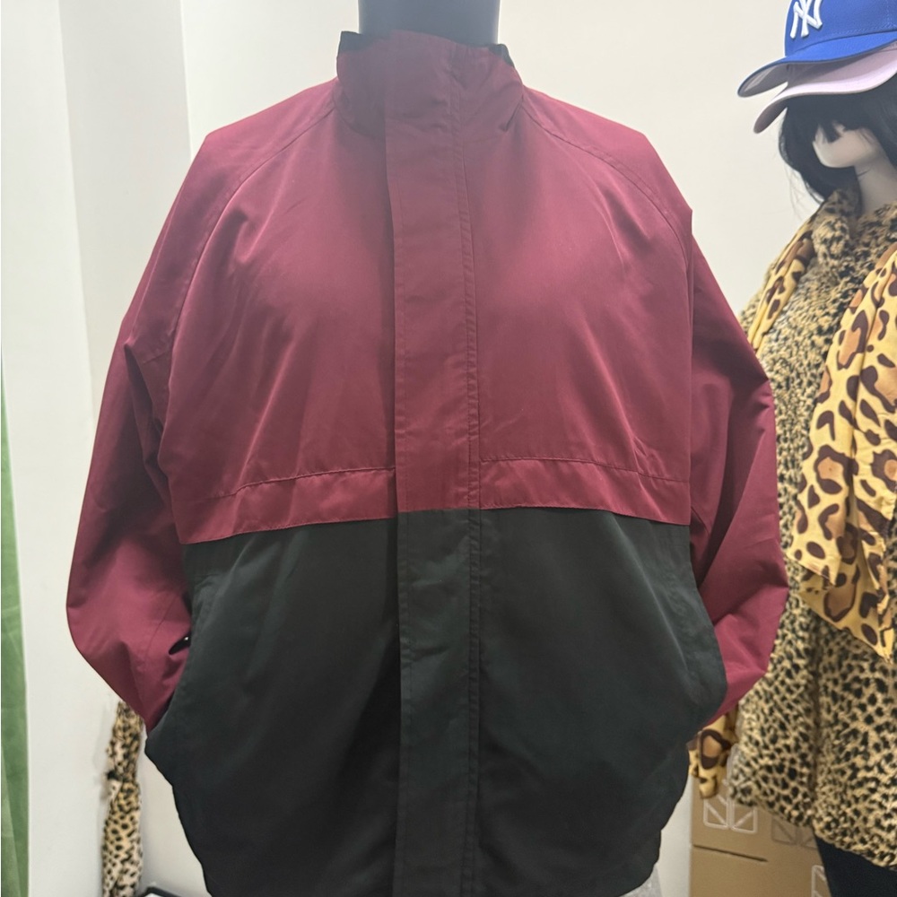Men's Burgundy and Black Jacket
